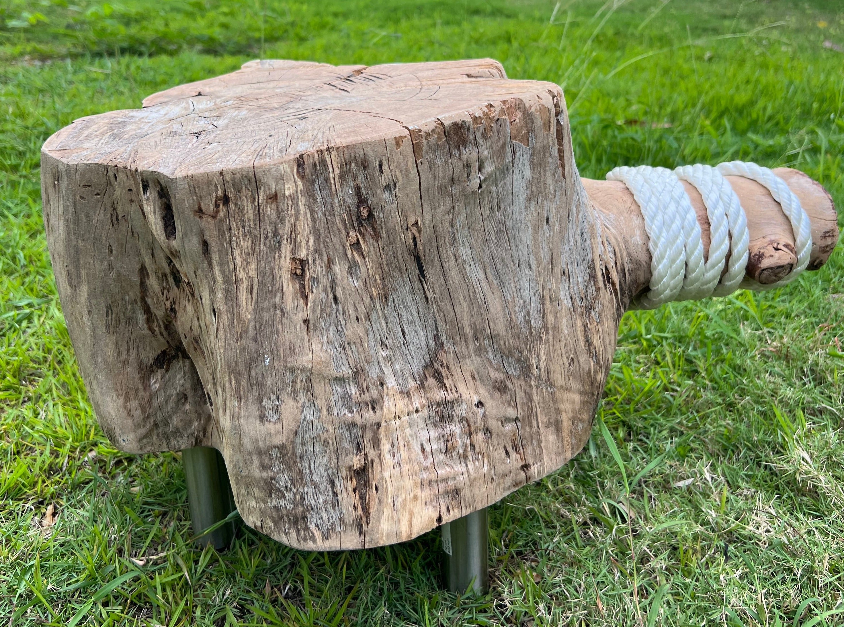 Handmade Casuarina Wood Side Table or Footstool