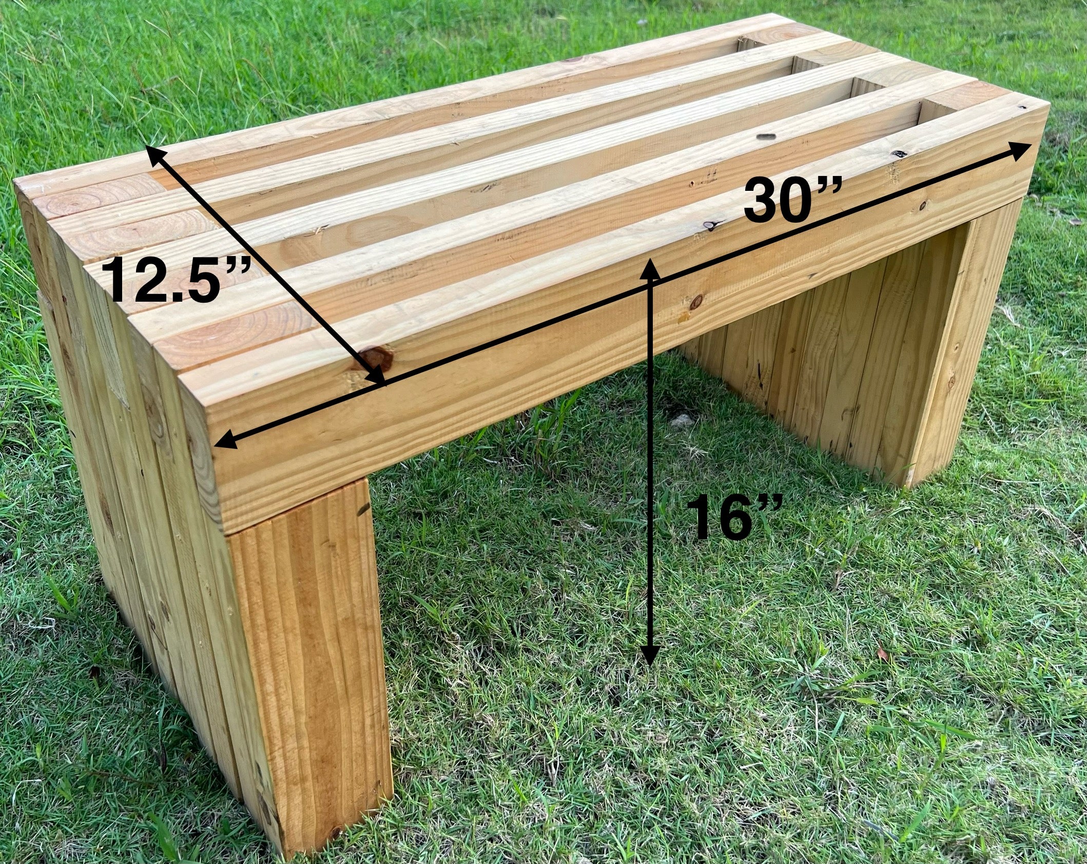 Handmade Customizable Solid Pine Harmony Bench