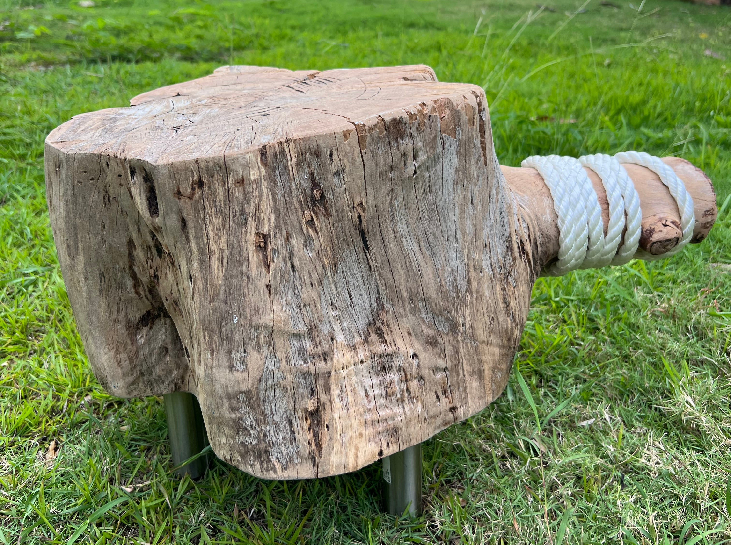 Handmade Casuarina Wood Side Table or Footstool