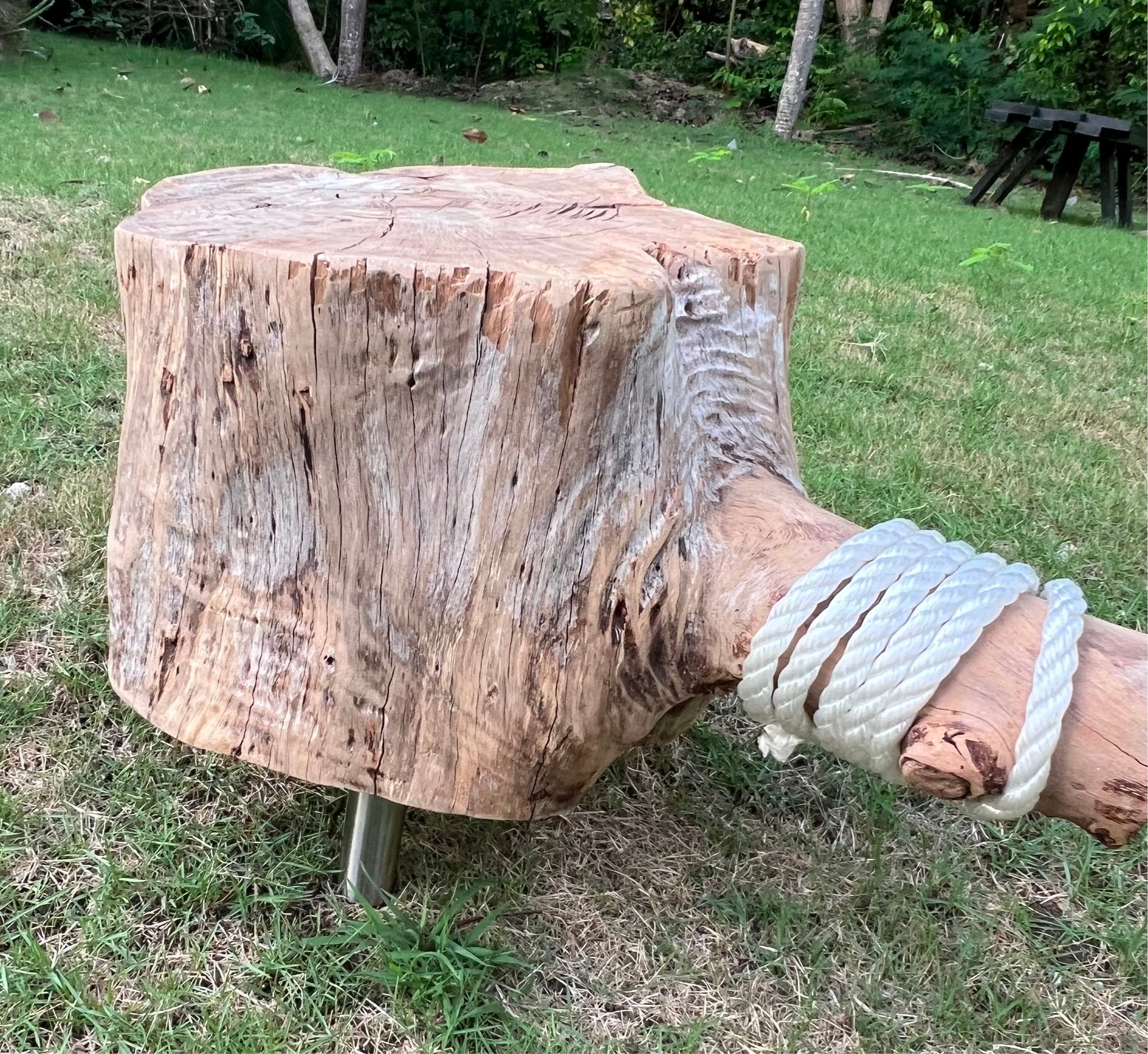 Handmade Casuarina Wood Side Table or Footstool