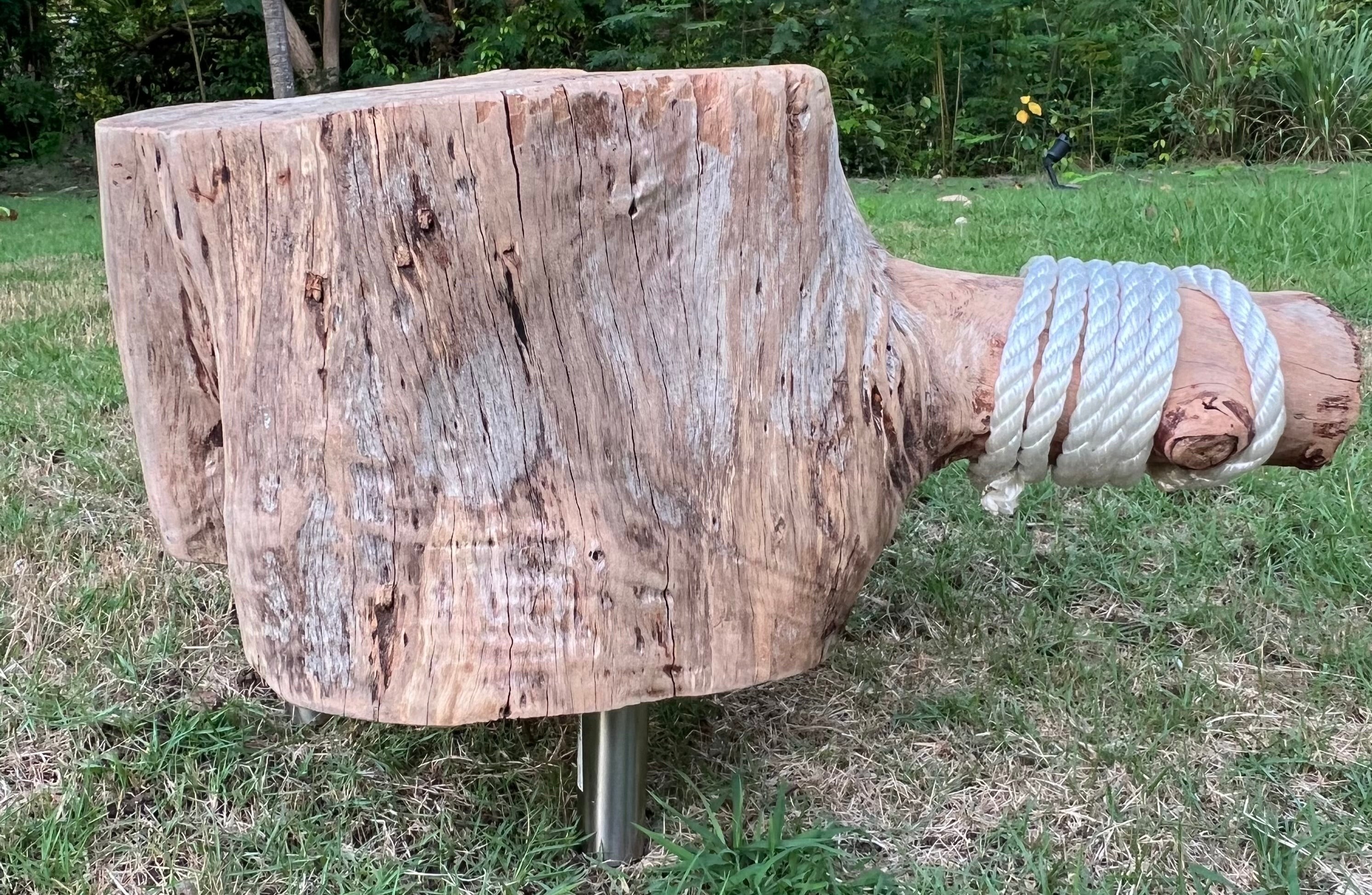 Handmade Casuarina Wood Side Table or Footstool