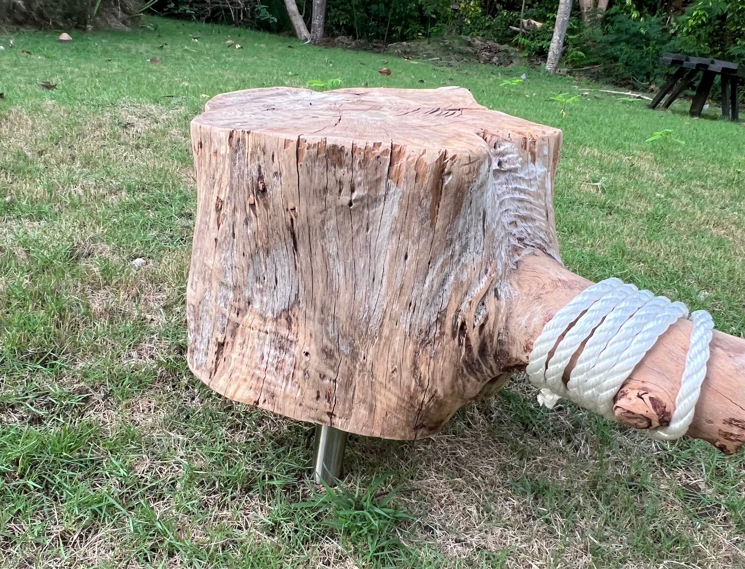 Handmade Casuarina Wood Side Table or Footstool