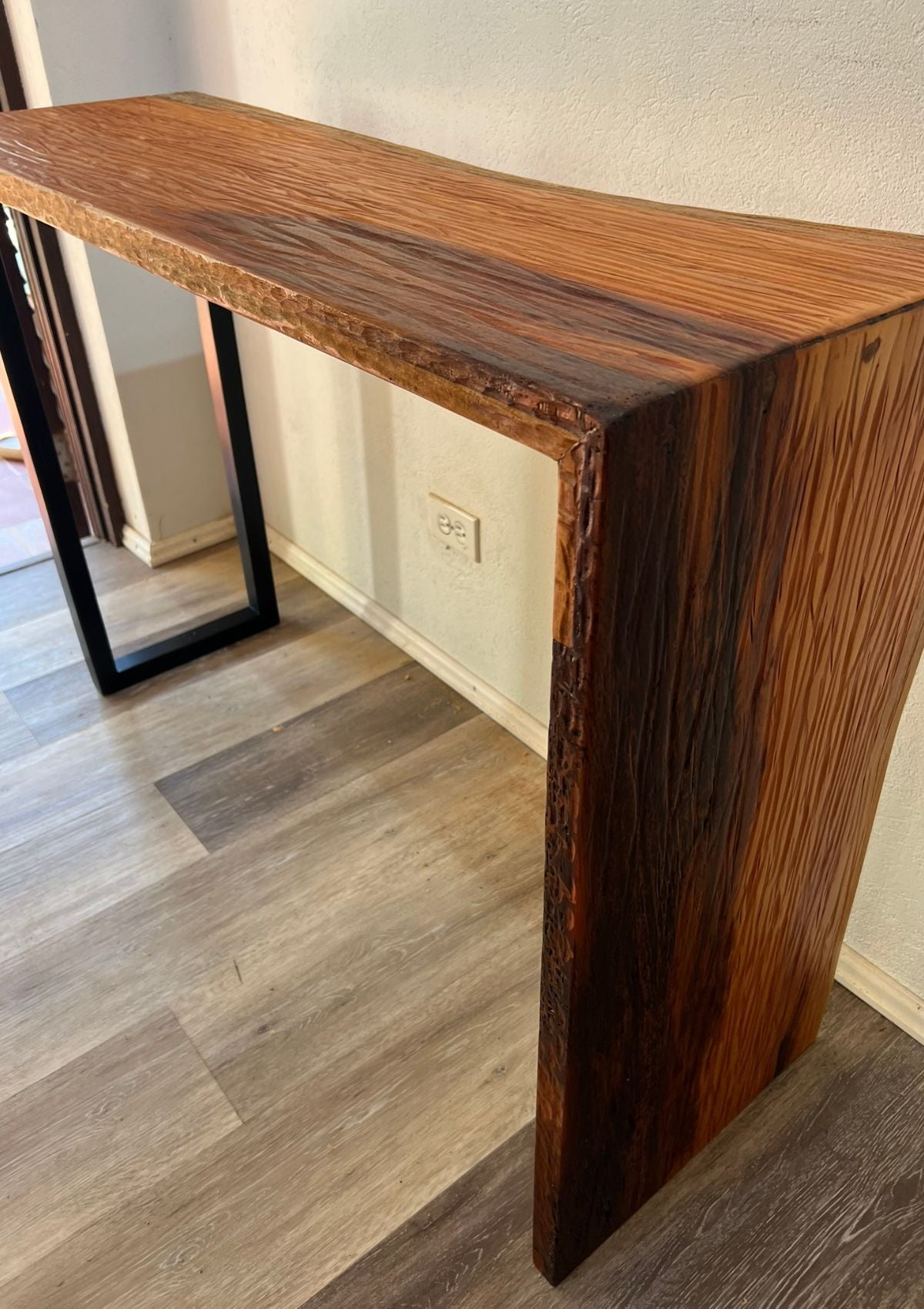 Textured Mahogany Waterfall Console or Desk