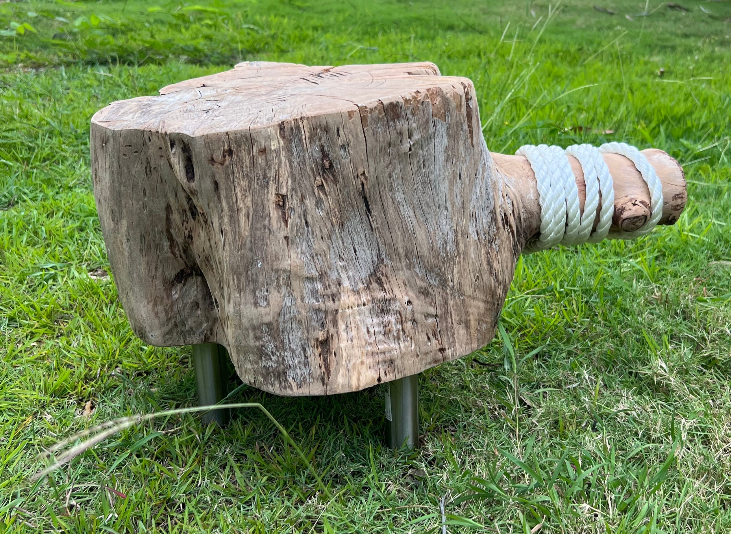 Handmade Casuarina Wood Side Table or Footstool