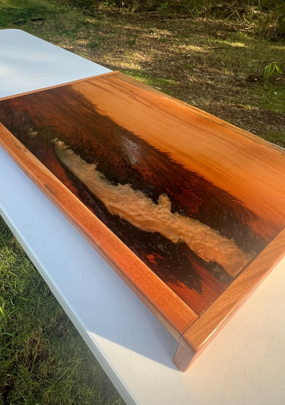 Handmade Mahogany and Epoxy Noodle Board